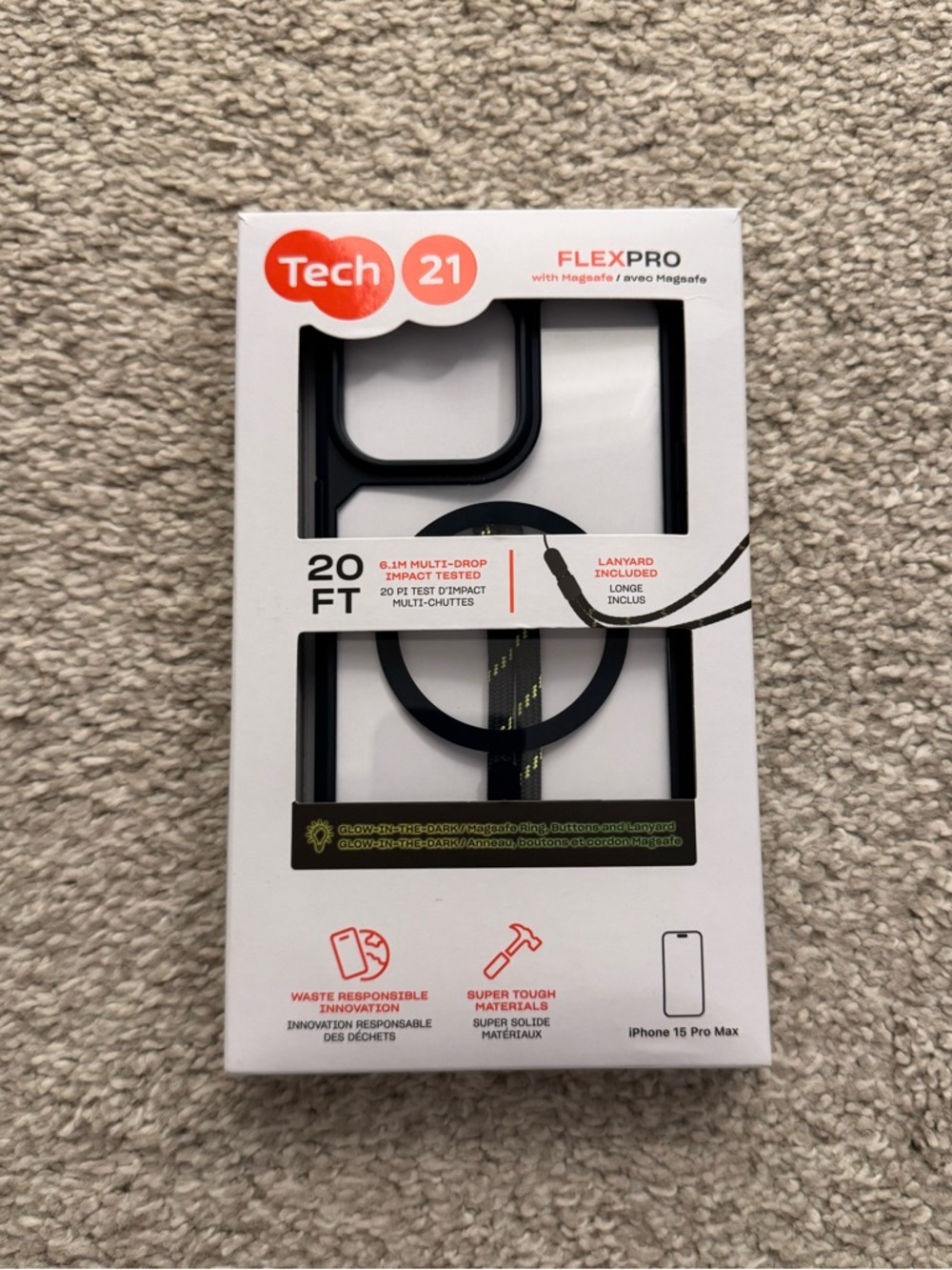 Tech21 FlexPro MagSafe Compatible Case for Apple iPhone 15 Pro Max